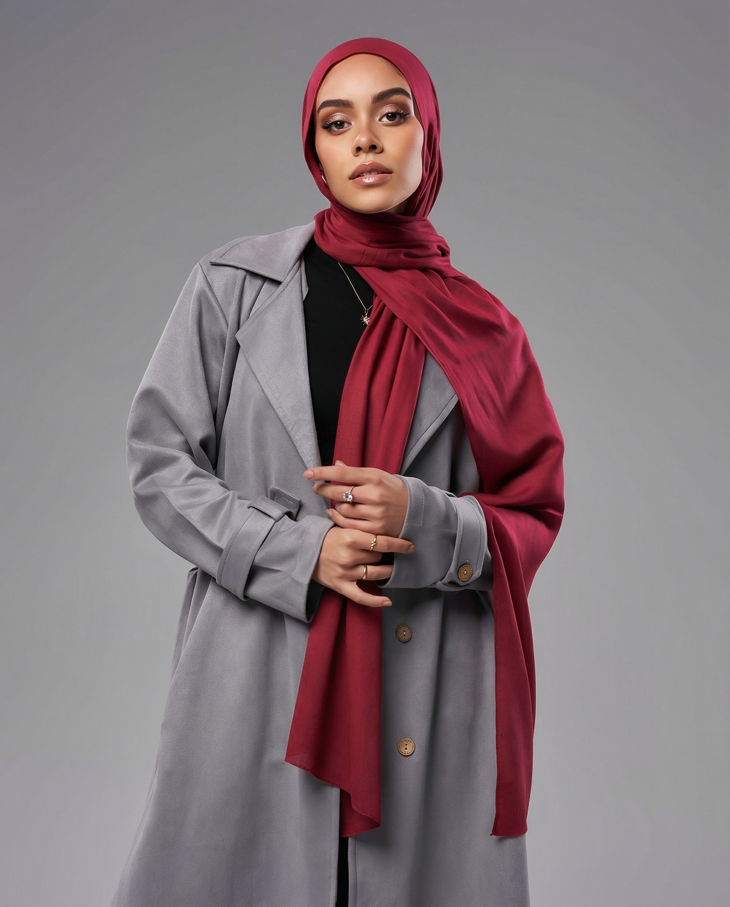 Cotton Modal Hijab - Dark Red