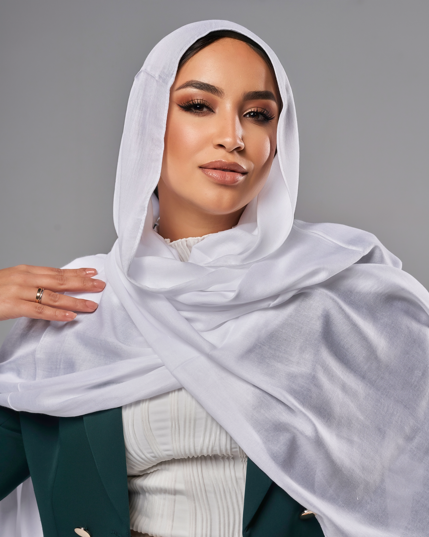 Cotton Modal Hijab - White