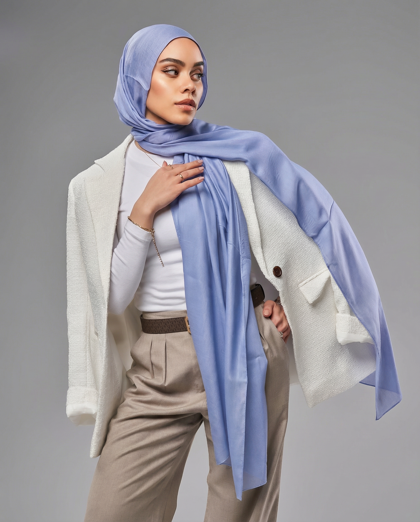 Cotton Modal Hijab - Light Blue