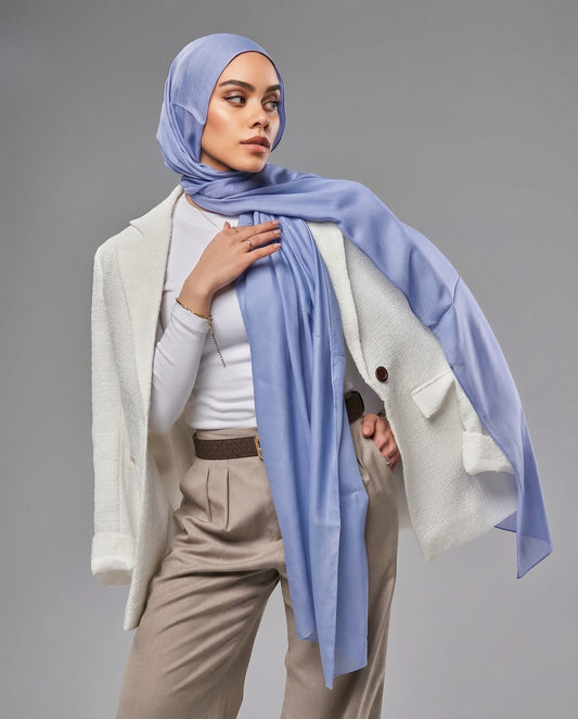 Cotton Modal Hijab - Light Blue