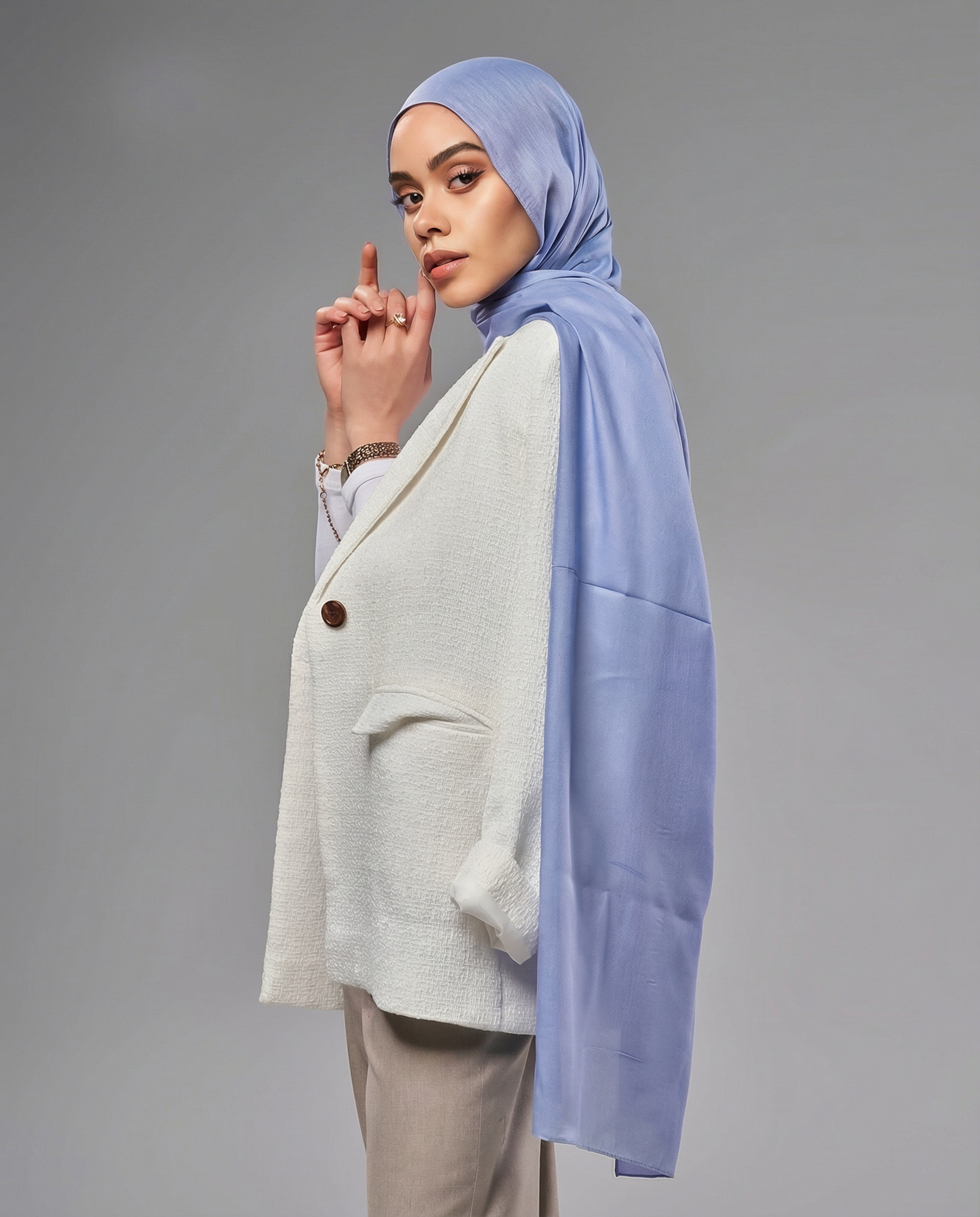 Cotton Modal Hijab - Light Blue