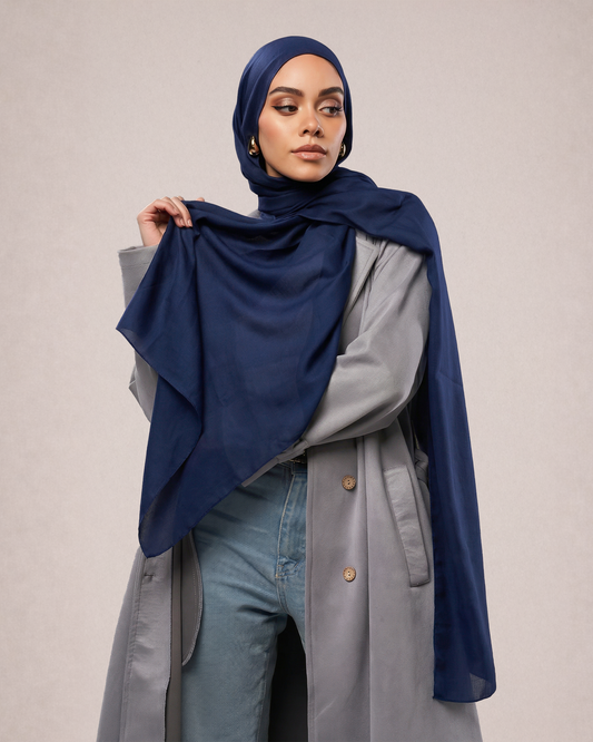 Cotton Modal Hijab - Navy