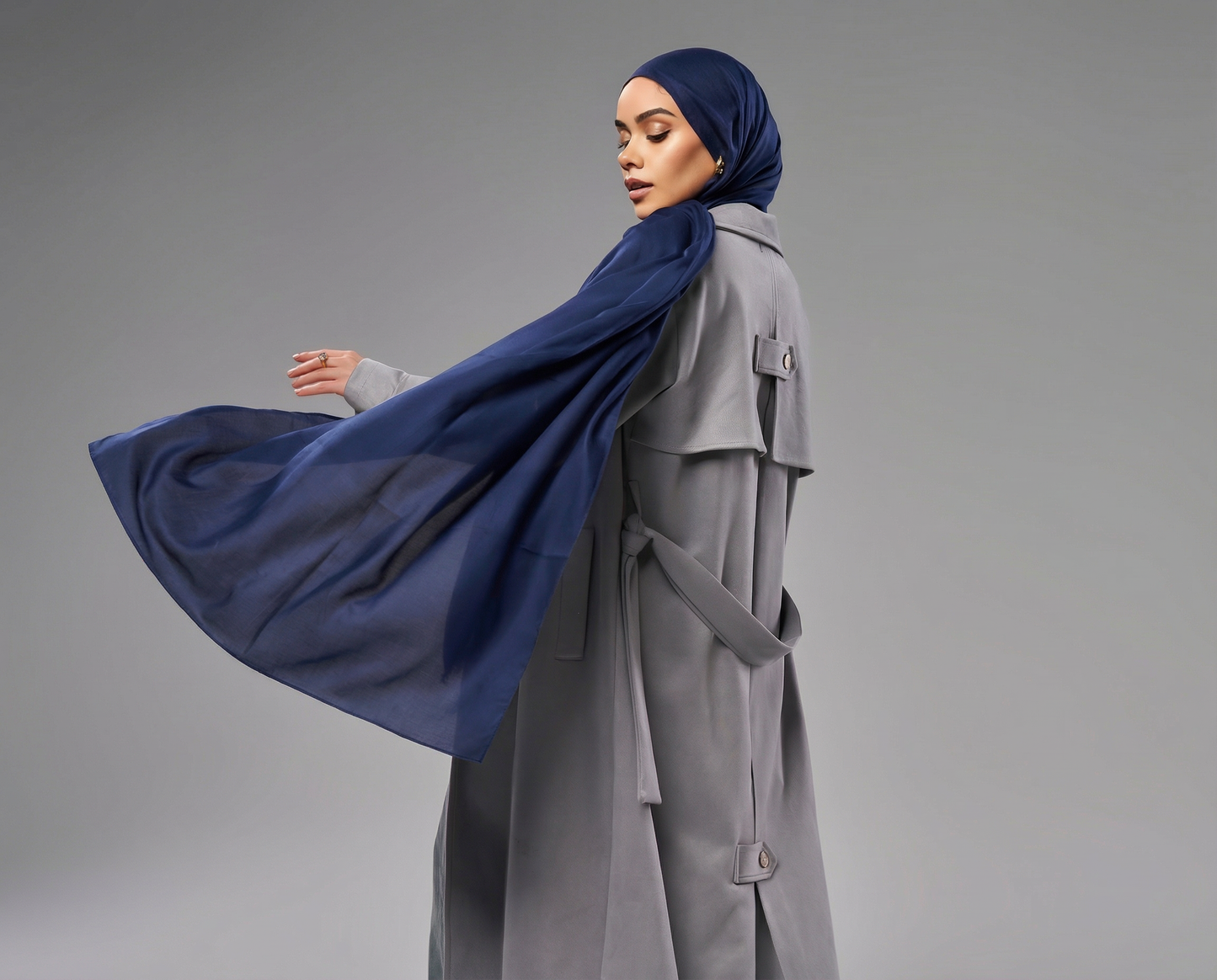 Cotton Modal Hijab - Navy