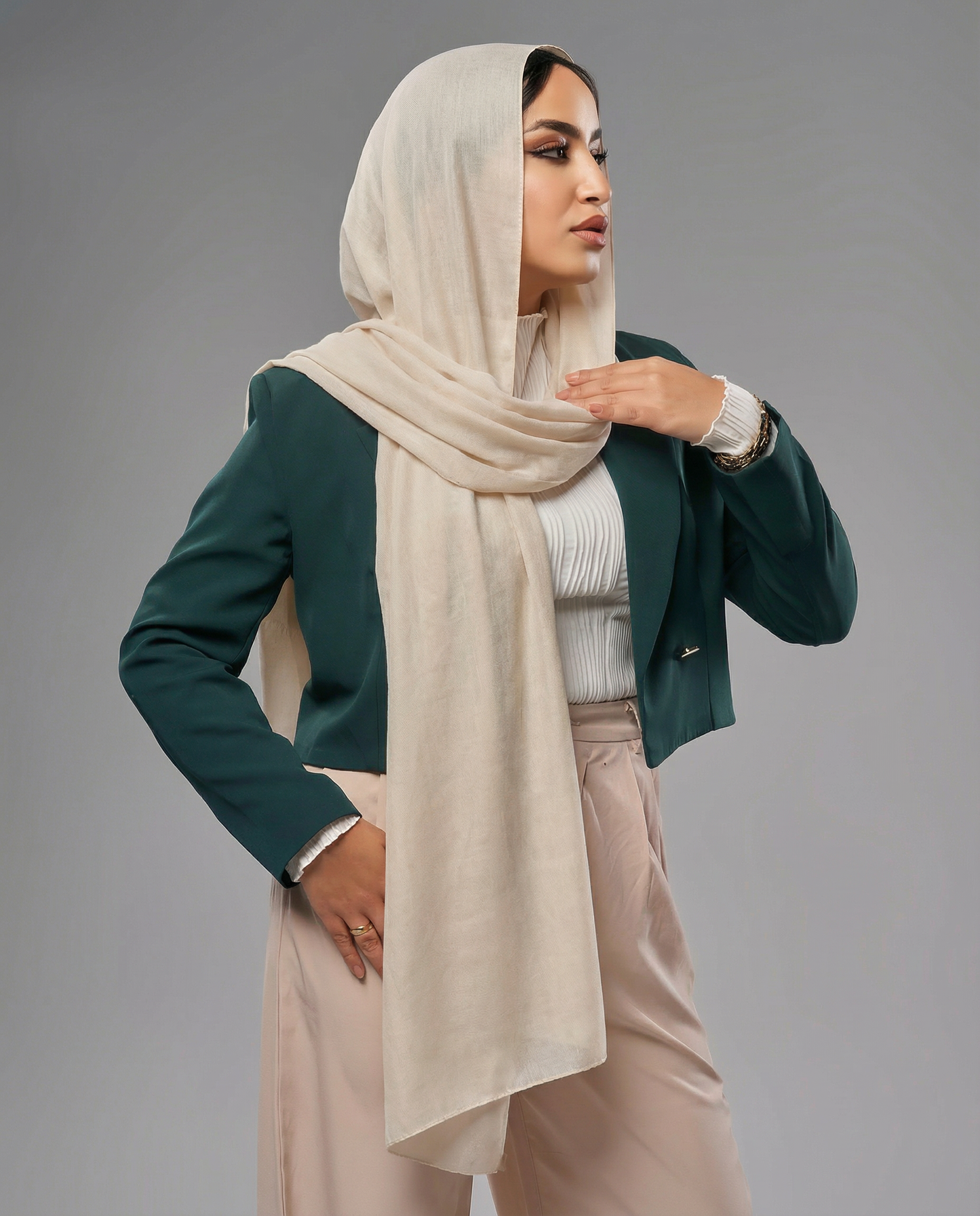 Cotton Modal Hijab - Beige