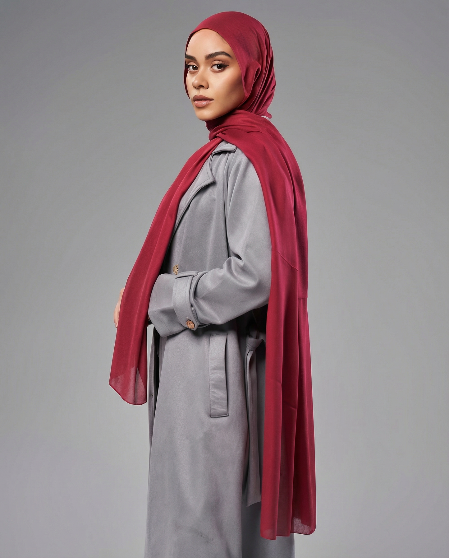 Cotton Modal Hijab - Dark Red