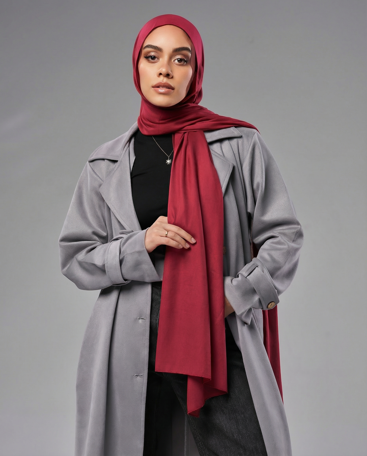 Cotton Modal Hijab - Dark Red