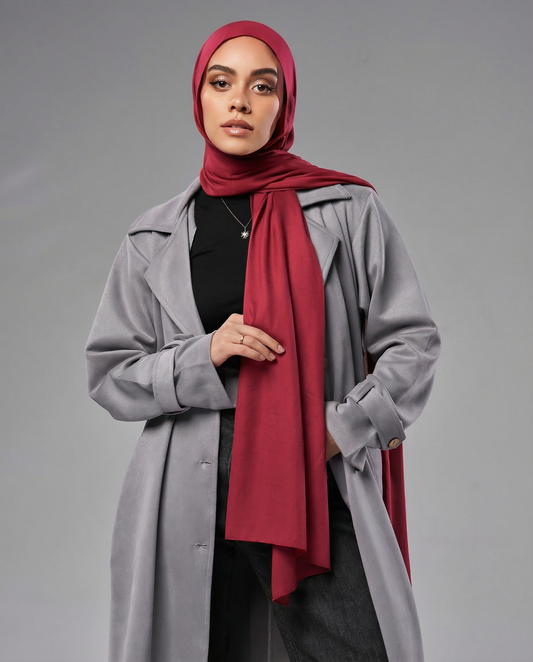 Cotton Modal Hijab - Dark Red