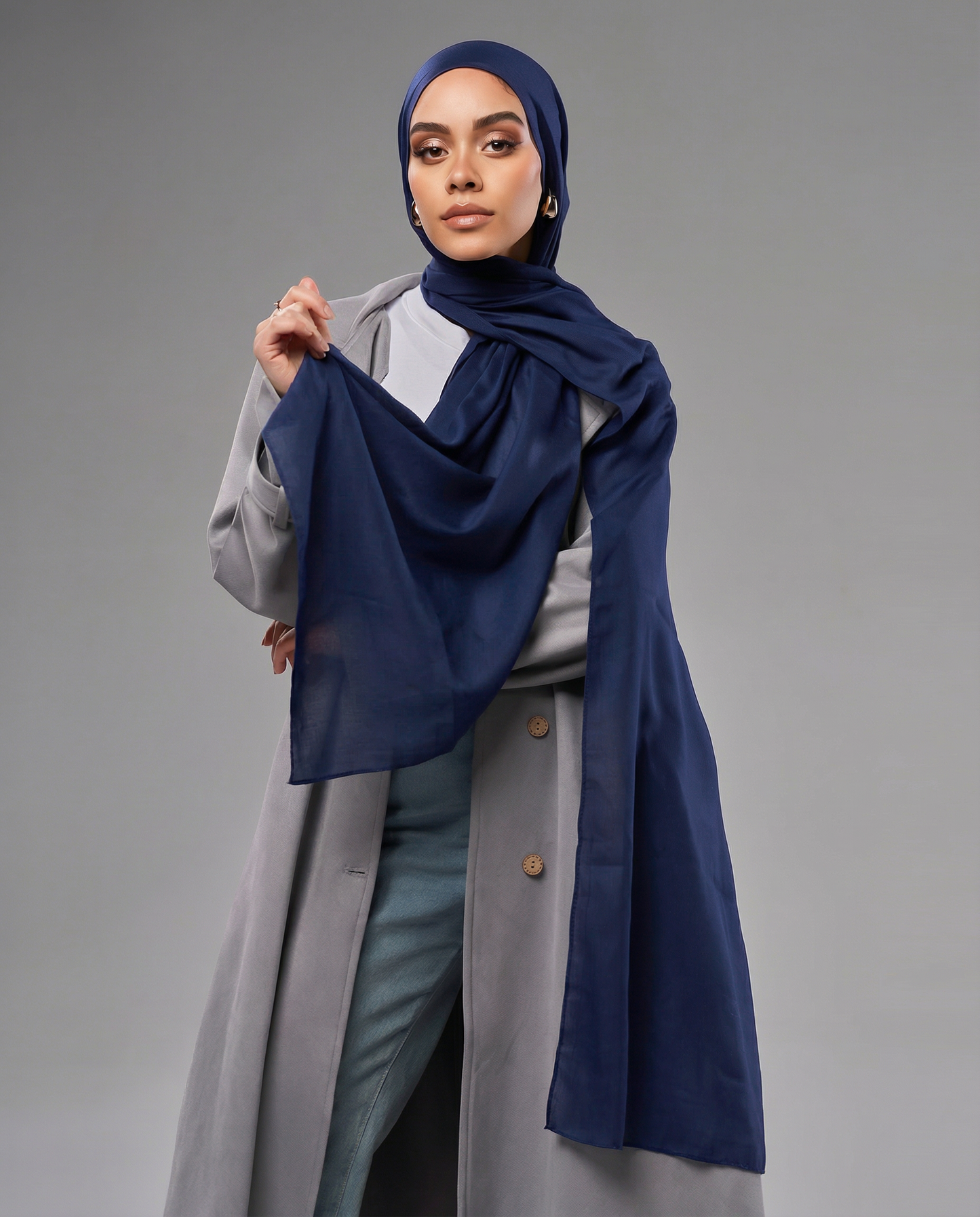 Cotton Modal Hijab - Navy