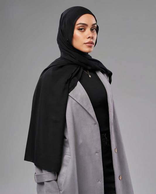 Cotton Modal Hijab - Black