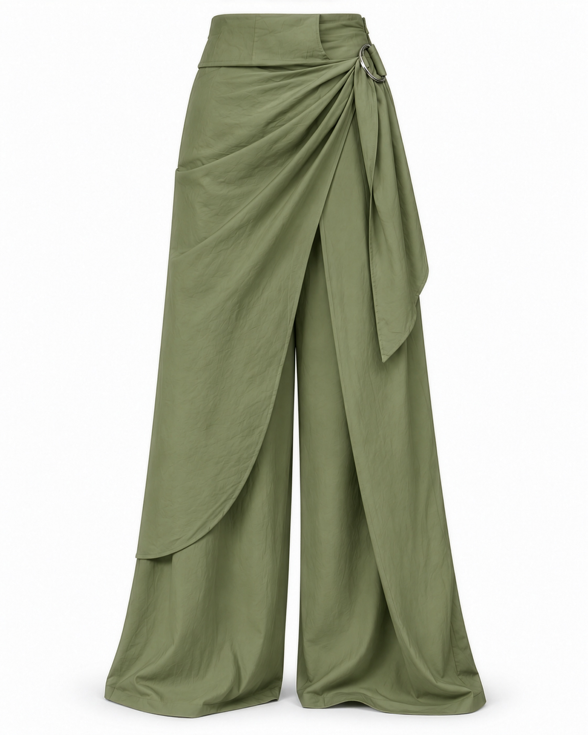 Wrap Wide-Leg Pants