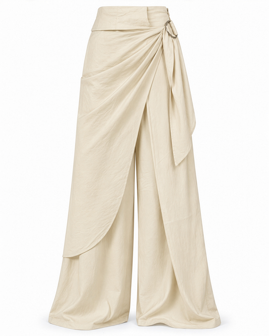 Wrap Wide-Leg Pants