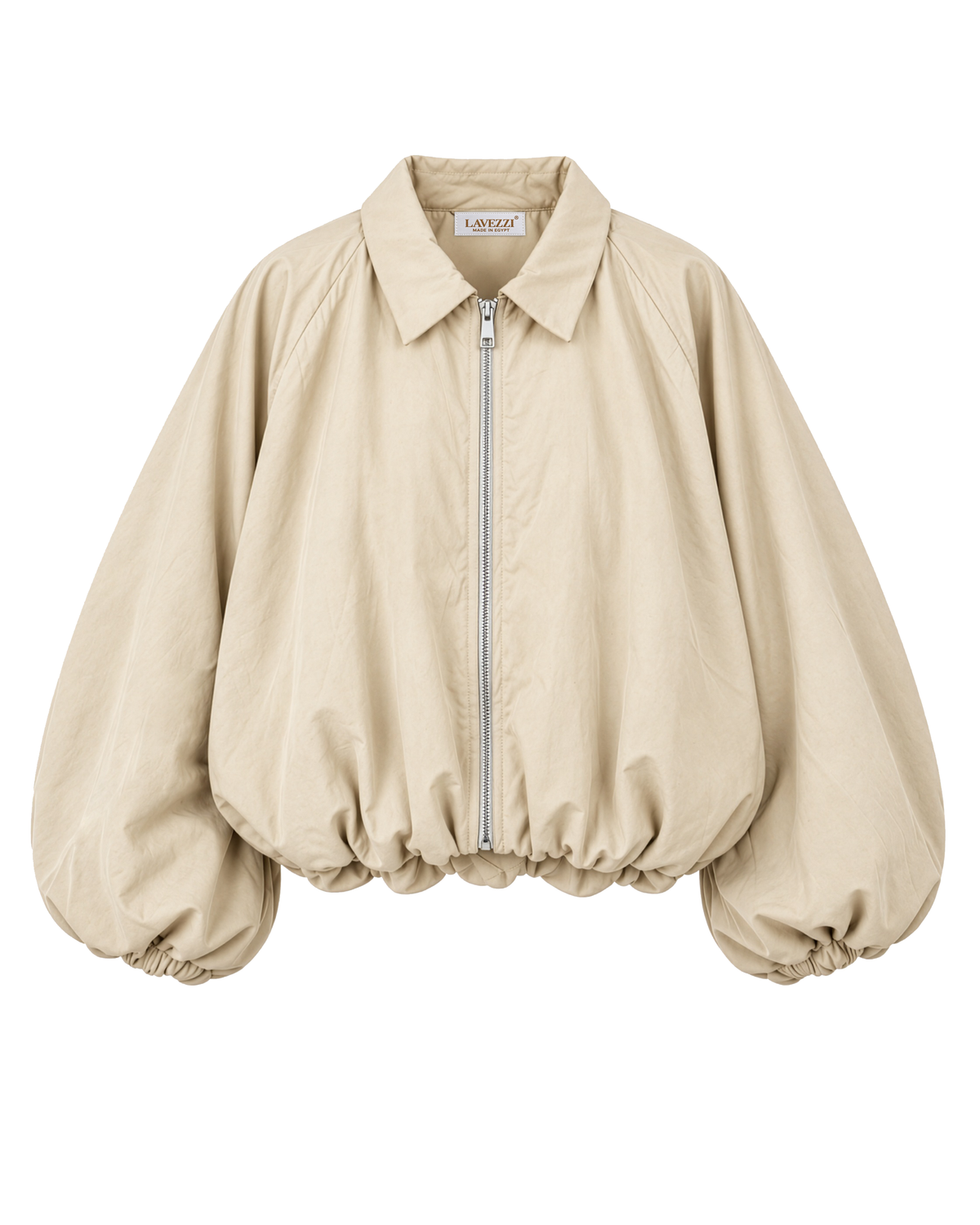Cropped Balloon Sleeve Jacket