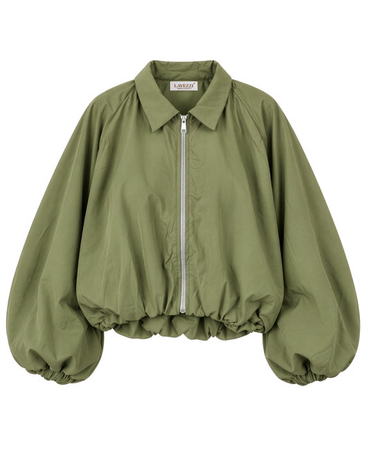 Cropped Balloon Sleeve Jacket