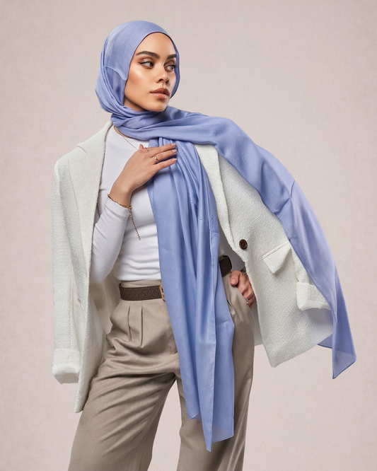 Cotton Modal Hijab - Light Blue