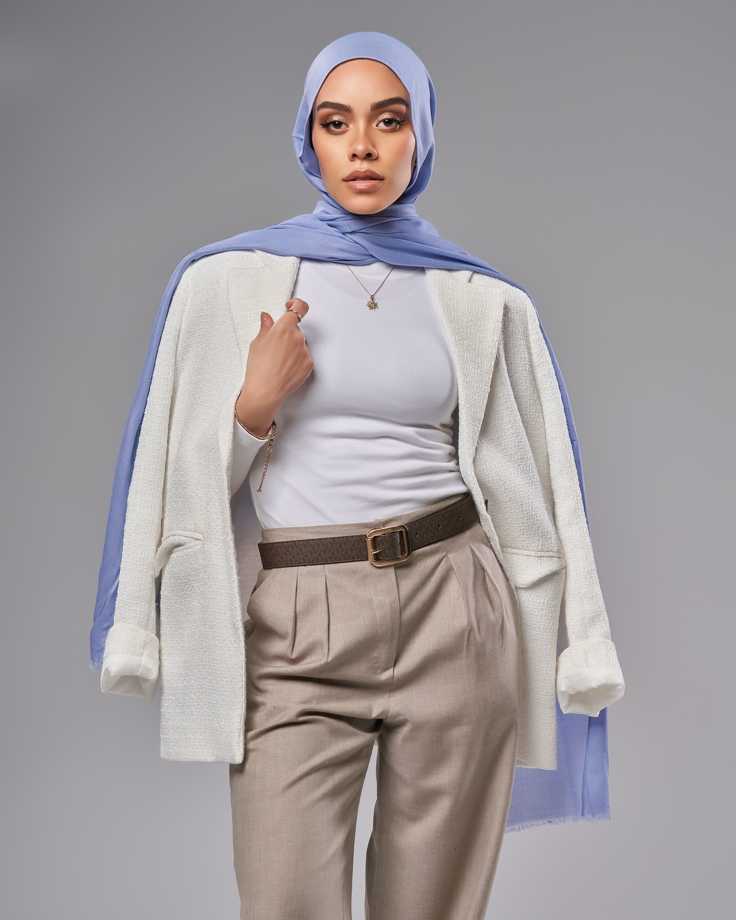 Cotton Modal Hijab - Light Blue