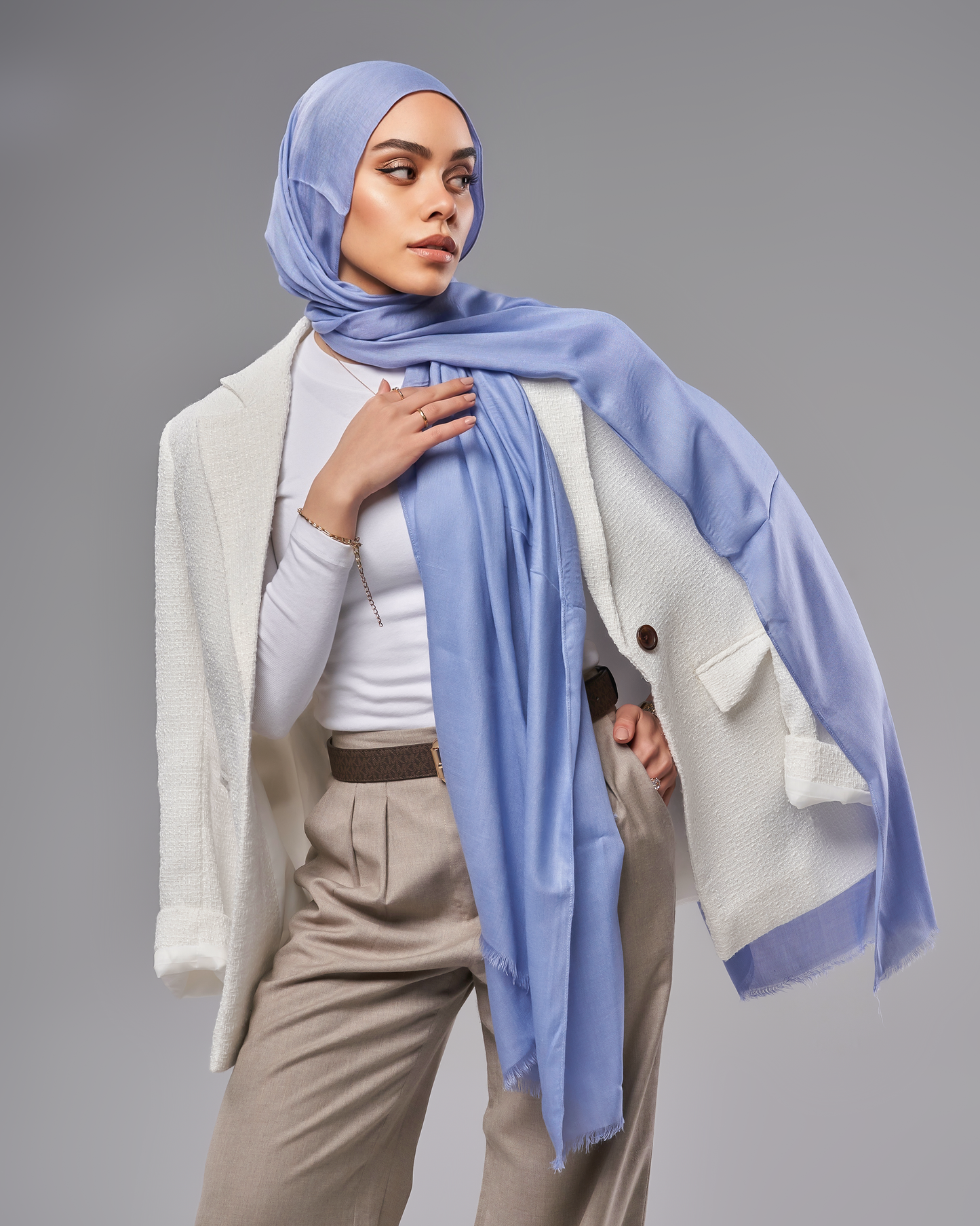 Cotton Modal Hijab - Light Blue