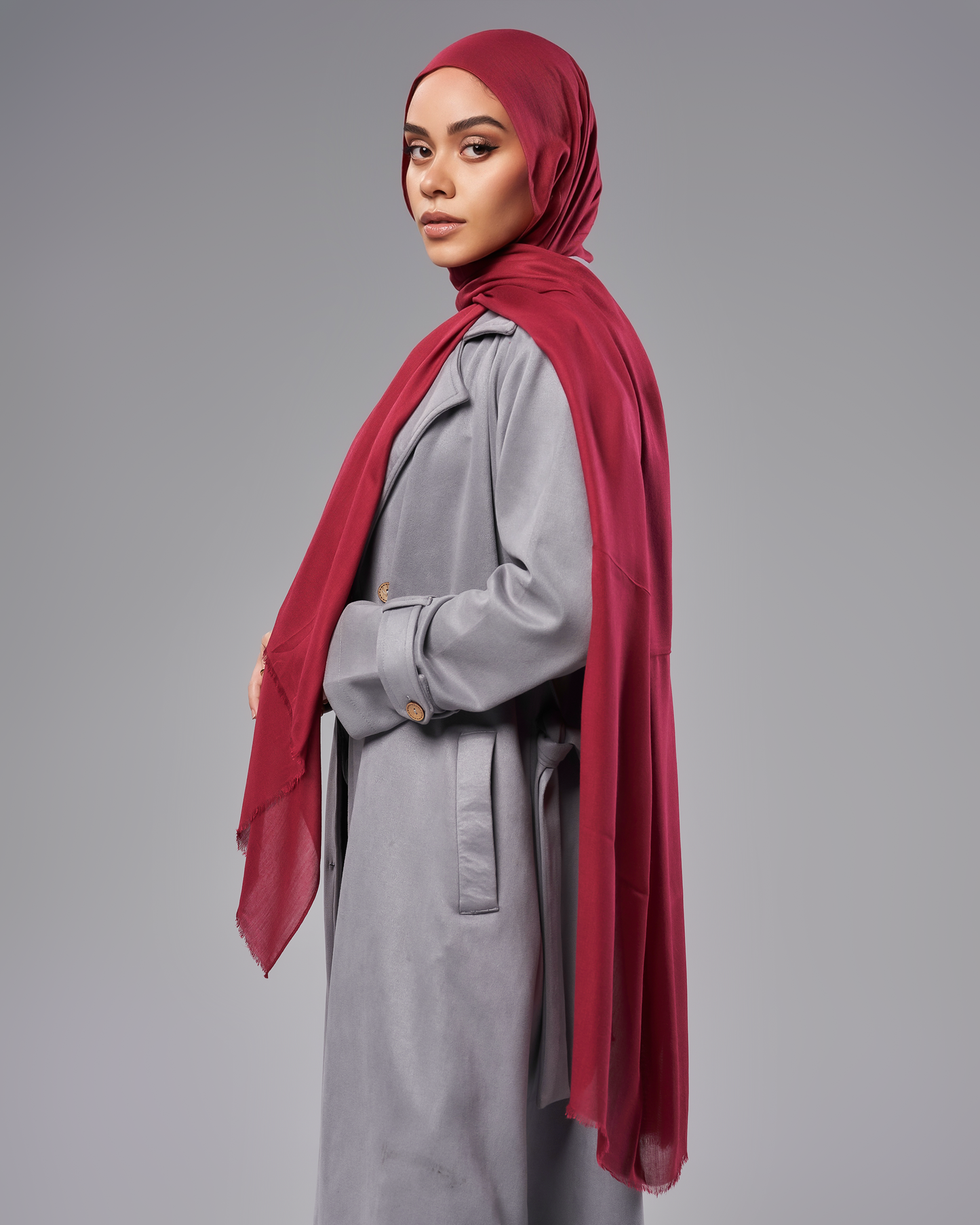 Cotton Modal Hijab - Dark Red