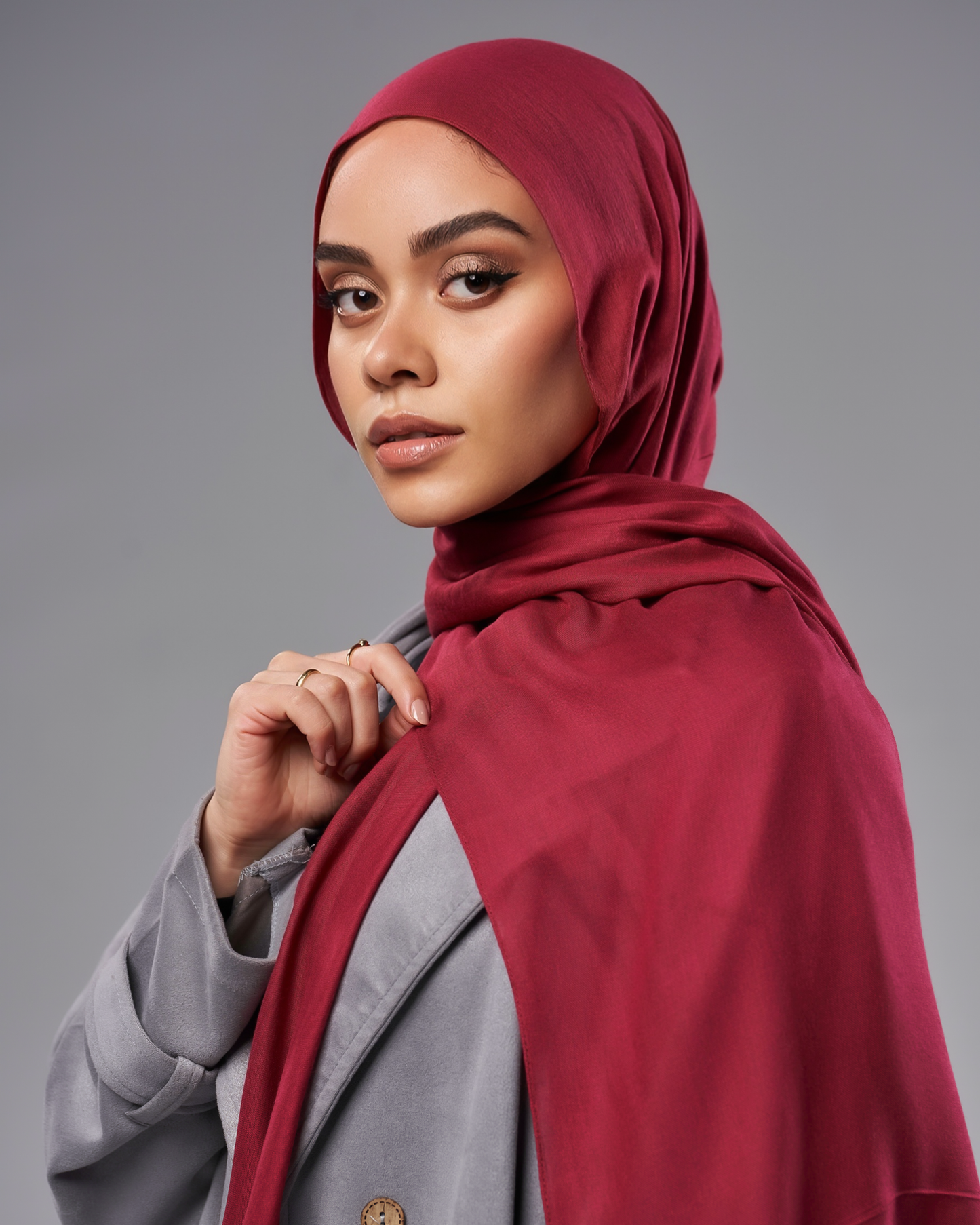 Cotton Modal Hijab - Dark Red