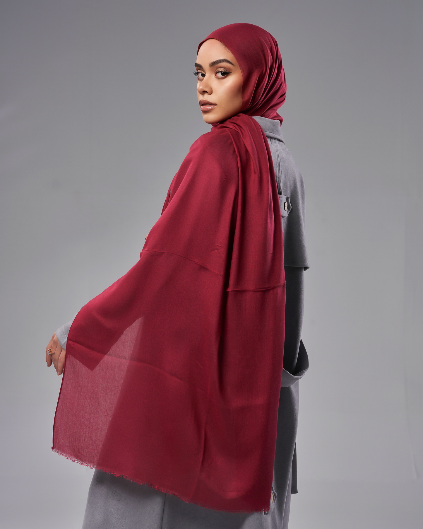 Cotton Modal Hijab - Dark Red