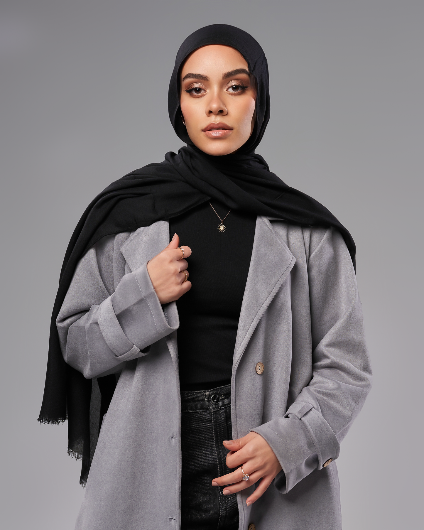 Cotton Modal Hijab - Black